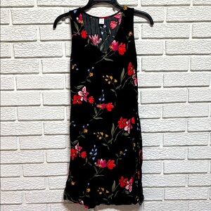 Floral Black Sleeveless Dress